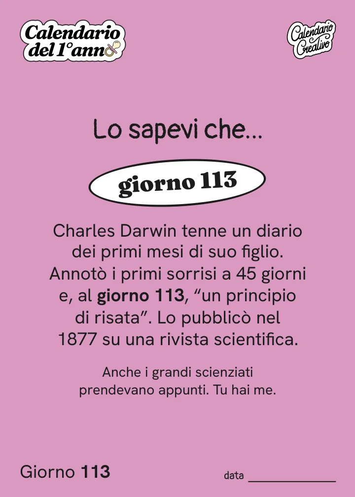 Foglio del Giorno 113 del Calendario del Primo Anno: Lo sapevi che...