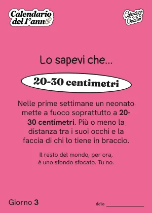 Foglio del Giorno 3 del Calendario del Primo Anno: Lo sapevi che...