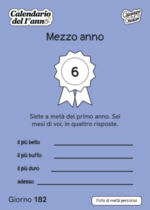 Foglio del Giorno 182 del Calendario del Primo Anno: Mezzo anno